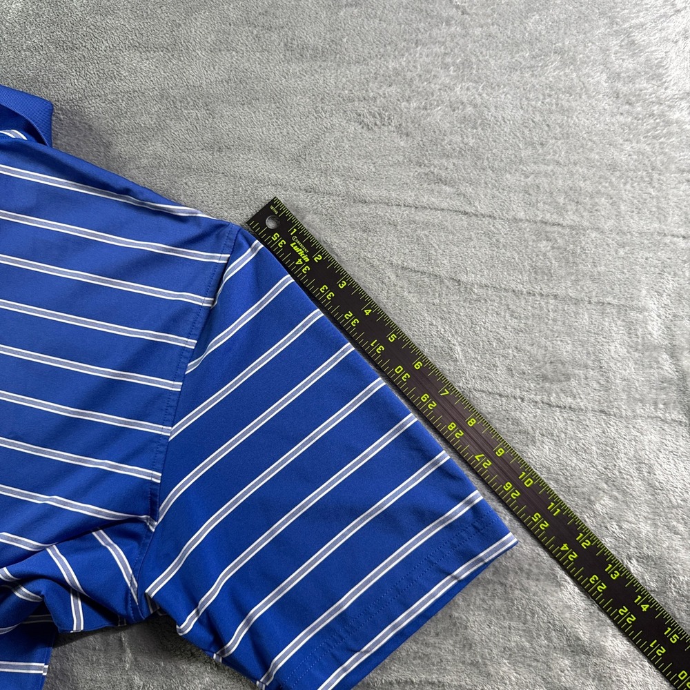 Peter Millar Summer Comfort Crossed Club Golf Polo Shirt Striped Blue White L - Picture 8 of 9